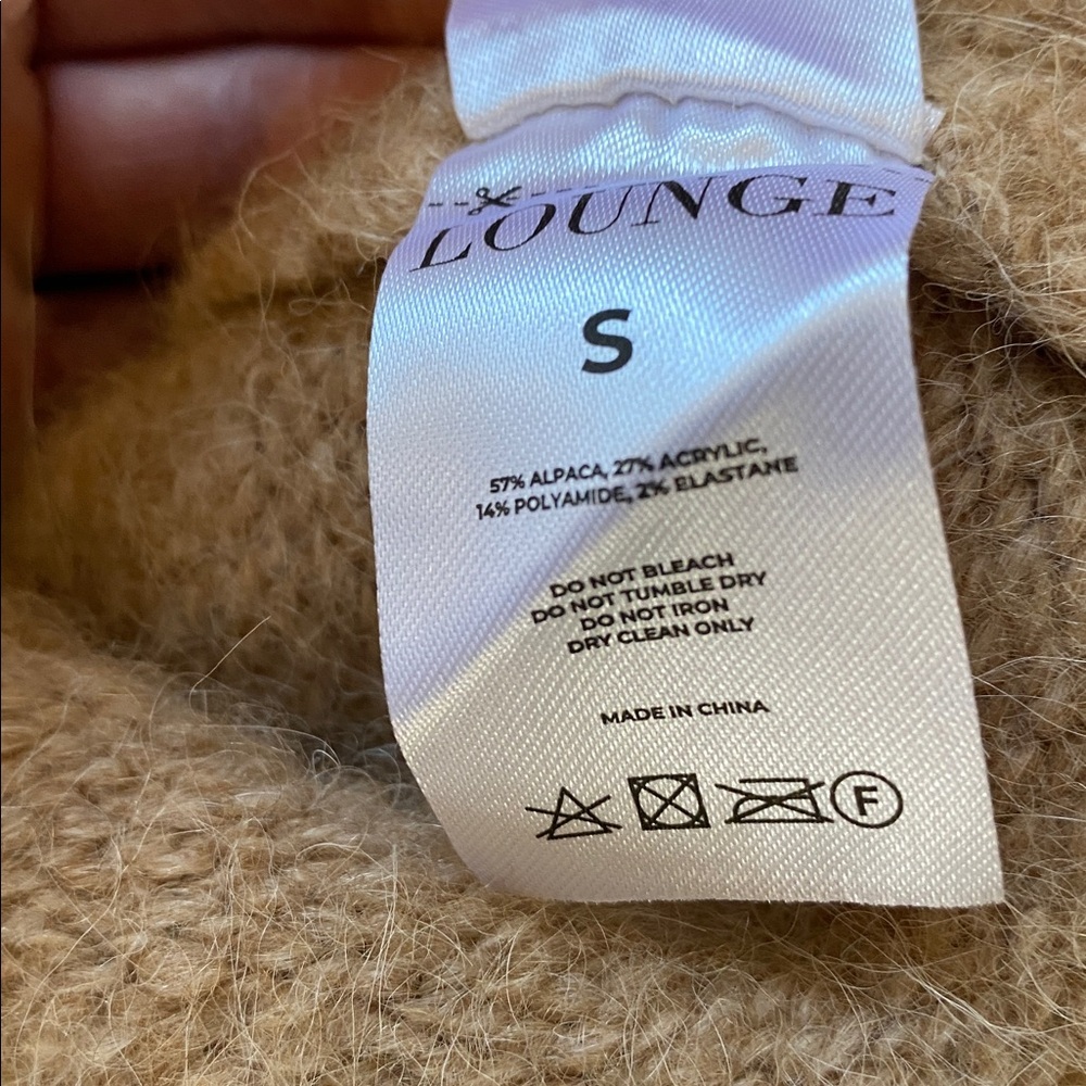 Lounge Apparel Alpaca Blend Cropped Jacket Beige Cardigan Coat - Picture 8 of 10